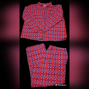 Women's 2 Pc Flannel Pajama Set, sz XL/16